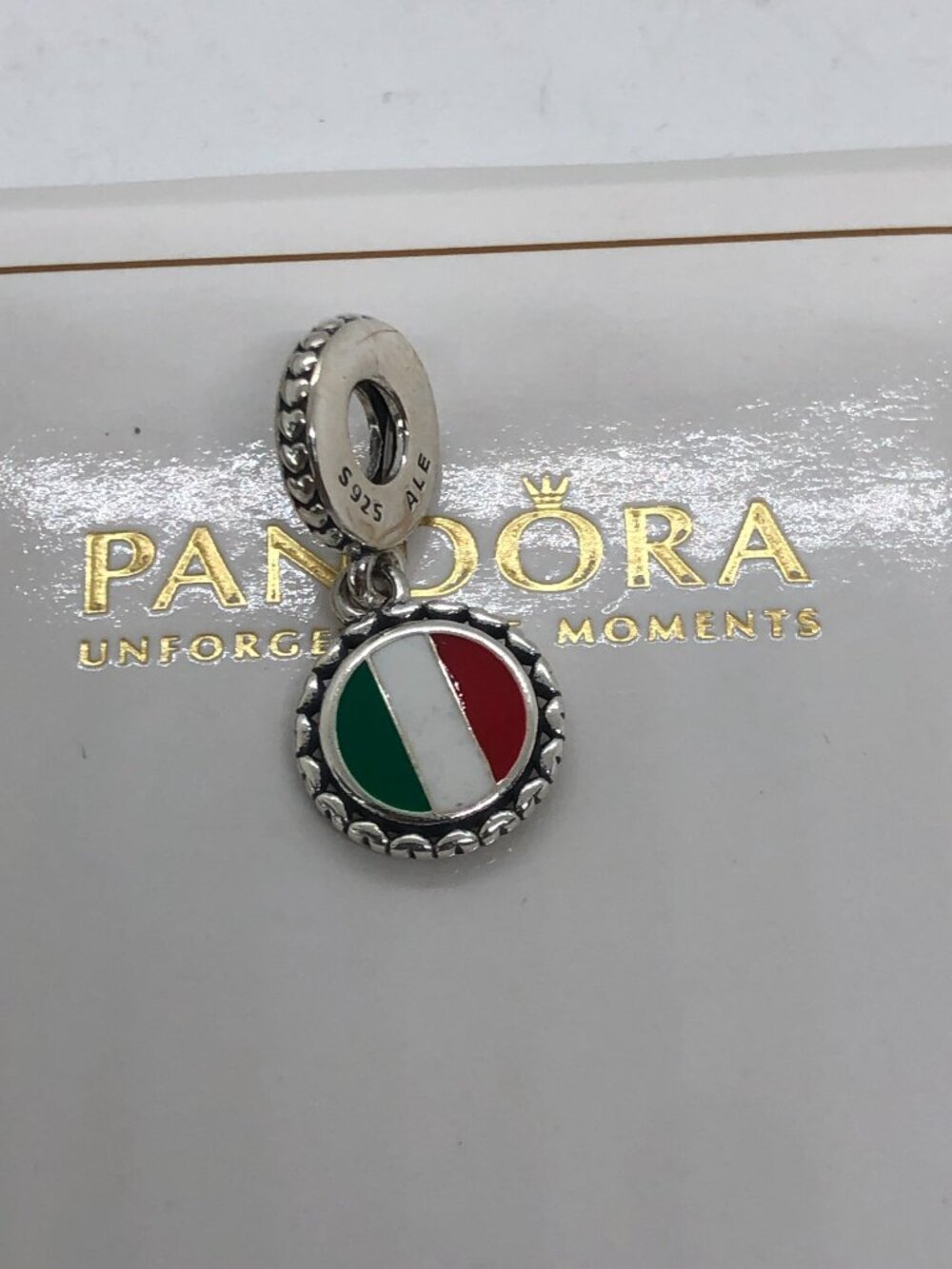 ✨🔥Pandora Italy Flag Dangle Charm S925 Silver with box